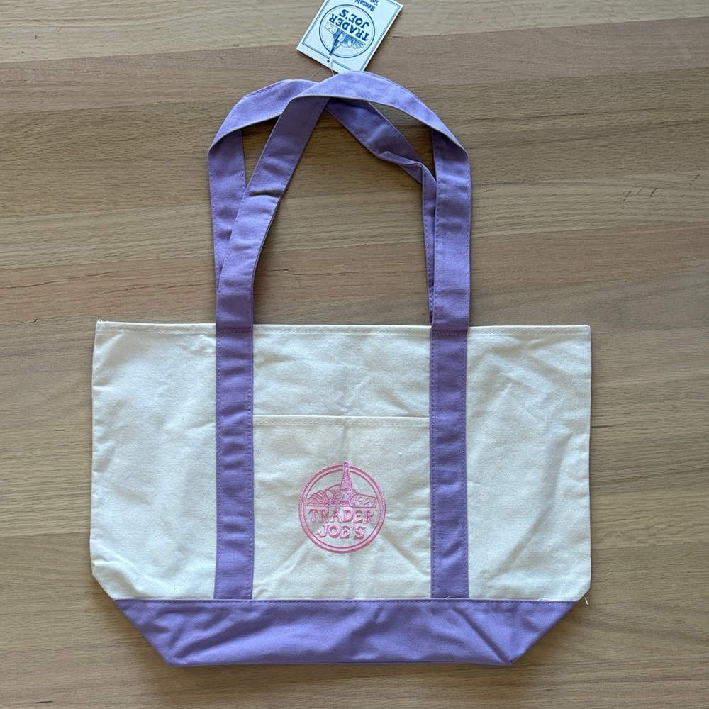 Trader Joe’s Large Lavender Canvas Tote